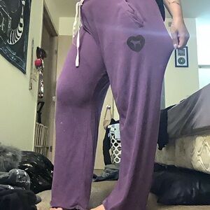 PINK Victoria's Secret Purple Wide Leg Pants